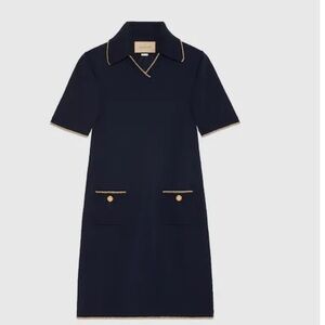 Authentic Gucci knit Cotton Blend Polo Dress size M
